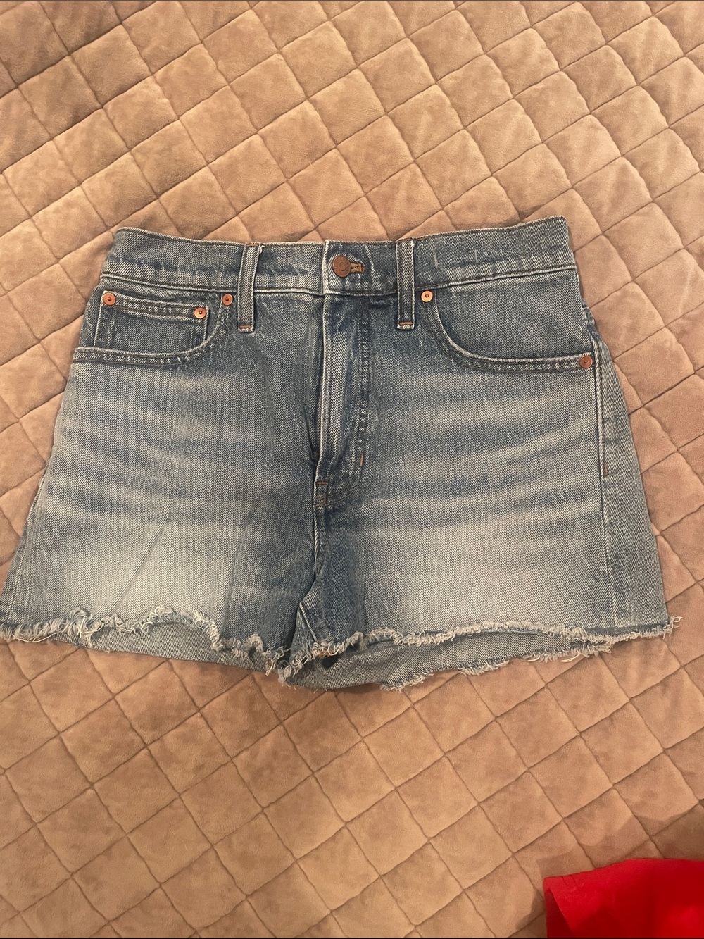 High-Rise Light Blue Denim Cutoff Shorts